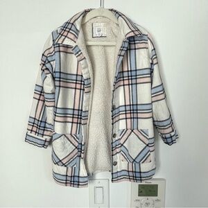 Gap Sherpa Lines Plaid Shacket